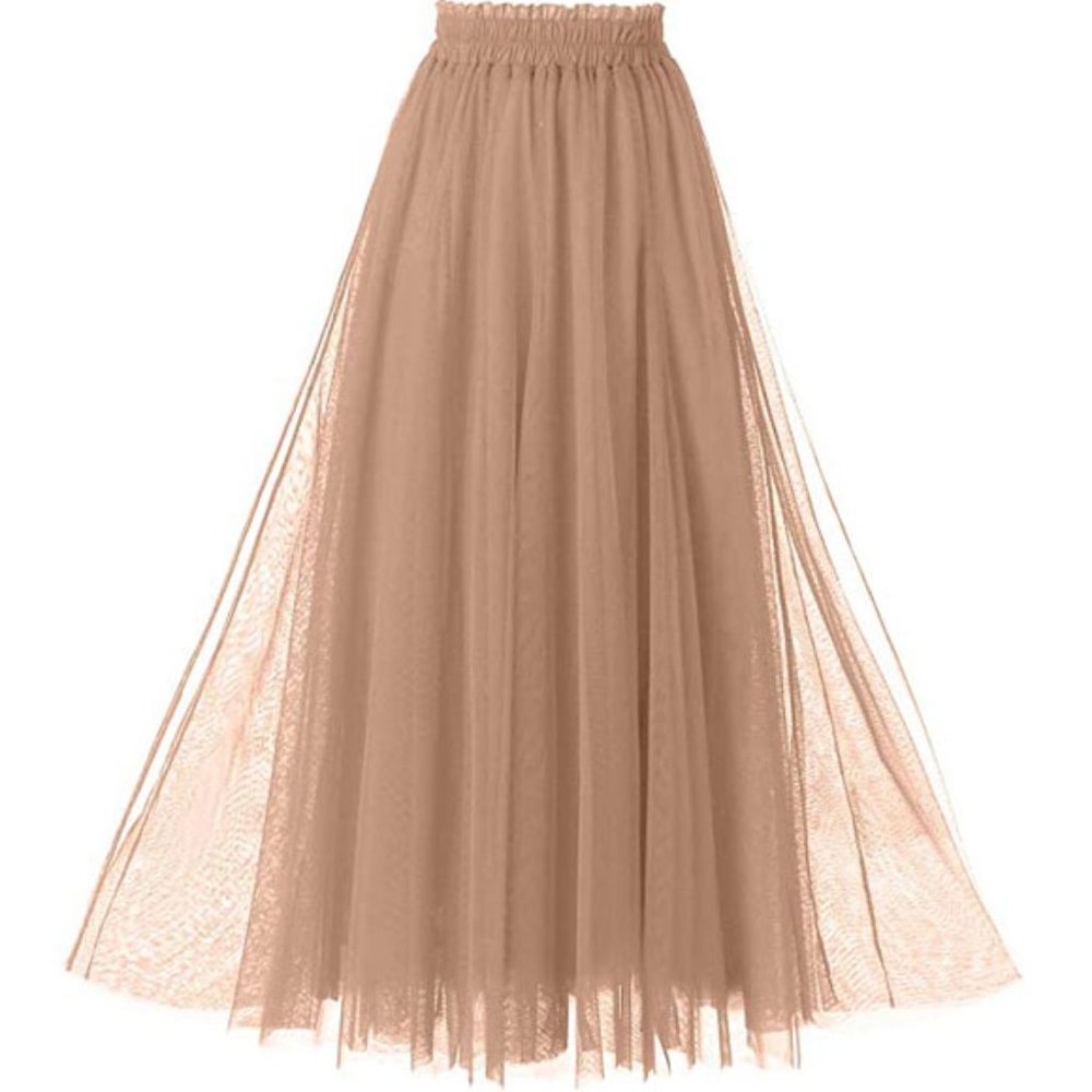 WOMEN'S Tulle Layered Skirts Champagne - Picture 2 of 4